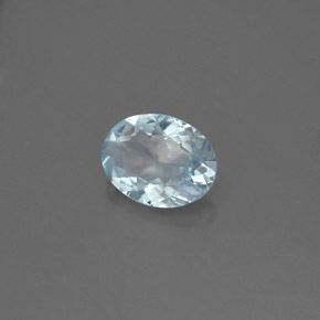 Água-marinha azul natural 1,01ct, corte oval, VVS-VS