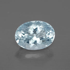 Água-marinha azul natural 2,37ct, corte oval, VS-SI
