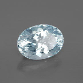 Água-marinha azul natural 2,37ct, corte oval, VS-SI