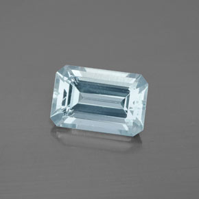 Água-marinha azul natural 2,34ct, corte esmeralda, VS-SI