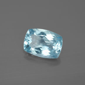 Água-marinha azul natural 2,77ct, almofada cortada, VS-SI