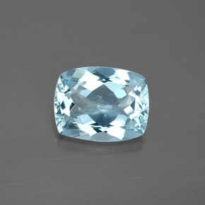 Água-marinha azul natural 2,37ct, almofada cortada, VVS-VS