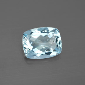 Água-marinha azul natural 2,37ct, almofada cortada, VVS-VS