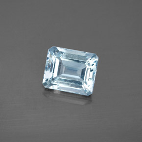 Água-marinha azul natural 2,14ct, corte esmeralda, SI