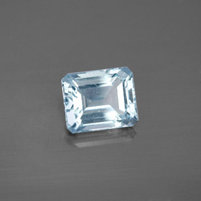 Água-marinha azul natural 2,14ct, corte esmeralda, SI