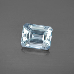 Água-marinha azul natural 2,73ct, corte esmeralda, VS