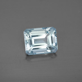 Água-marinha azul natural 2,73ct, corte esmeralda, VS