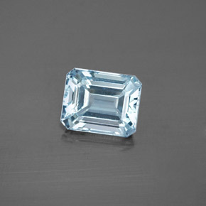 Água-marinha azul natural 2,19ct, corte esmeralda, VVS-VS