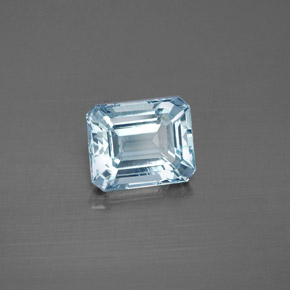 Água-marinha azul natural 2,19ct, corte esmeralda, VVS-VS