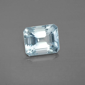 Água-marinha azul natural 2,00ct, corte esmeralda, VS