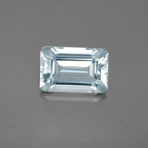 Água-marinha azul natural 2,47ct, corte esmeralda, VVS-VS