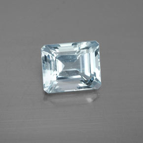 Água-marinha azul natural 2,99ct, corte esmeralda, VS
