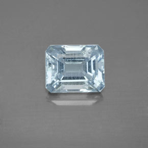 Água-marinha azul natural 2,46ct, corte esmeralda, SI