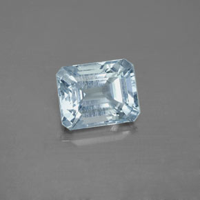 Água-marinha azul natural 2,46ct, corte esmeralda, SI