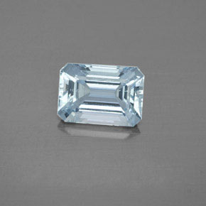 Água-marinha azul natural 2,01ct, corte esmeralda, VS