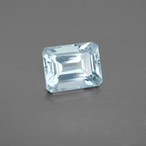Água-marinha azul natural 2,25ct, corte esmeralda, VVS-VS