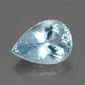 Água-marinha azul natural 3,68ct, formato de pêra, VVS