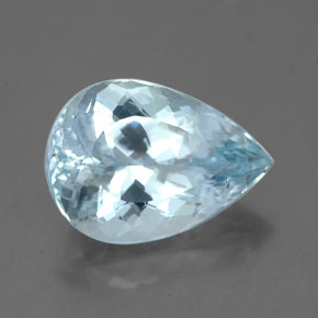 Água-marinha azul natural 3,68ct, formato de pêra, VVS