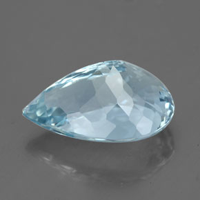 Água-marinha azul natural 3,68ct, formato de pêra, VVS