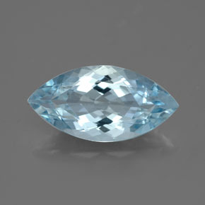 Água-marinha azul natural 3,40ct, marquise, VVS