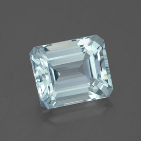Água-marinha azul natural 3,15ct, corte esmeralda, VVS-VS