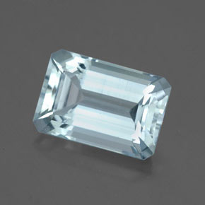 Água-marinha azul natural 3,20ct, corte esmeralda, VS