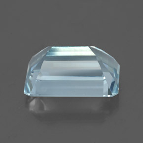 Água-marinha azul natural 3,20ct, corte esmeralda, VS