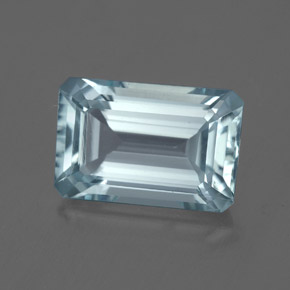 Água-marinha azul natural 3,19ct, corte esmeralda, VVS-VS