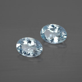 Pedras preciosas de água-marinha azul natural de  ct, corte oval, VS