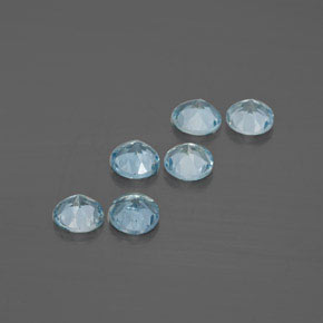 Pedras preciosas de água-marinha azul natural de  ct, corte redondo, VVS-VS