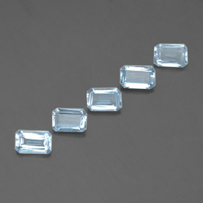 Pedras preciosas de água-marinha azul natural de  ct, corte esmeralda, VVS-VS