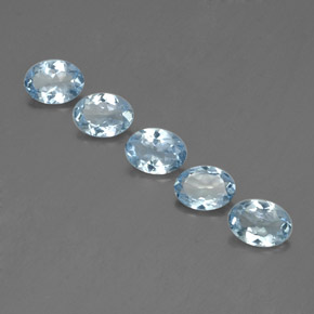 Pedras preciosas de água-marinha azul natural de  ct, corte oval, VS