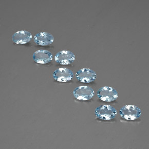 Pedras preciosas de água-marinha azul natural de  ct, corte oval, VS
