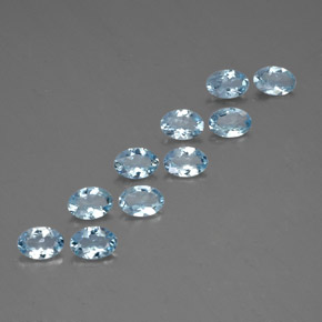 Pedras preciosas de água-marinha azul natural de  ct, corte oval, VS