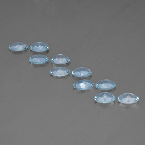 Pedras preciosas de água-marinha azul natural de  ct, corte oval, VS