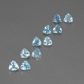 Pedras preciosas de água-marinha azul natural de  ct, trillion, VS