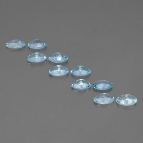 Pedras preciosas de água-marinha azul natural de  ct, corte oval, VS