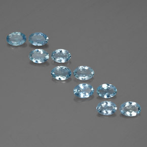 Pedras preciosas de água-marinha azul natural de  ct, corte oval, VVS-VS