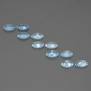 Pedras preciosas de água-marinha azul natural de  ct, corte oval, VVS-VS