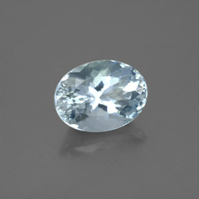 Água-marinha azul natural 2,01ct, corte oval, VVS-VS