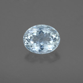 Água-marinha azul natural 1,66ct, corte oval, VS