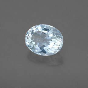 Água-marinha azul natural 1,66ct, corte oval, VS