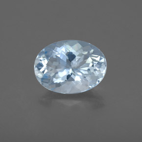 Água-marinha azul natural 1,74ct, corte oval, VS