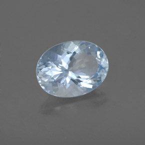 Água-marinha azul natural 1,74ct, corte oval, VS