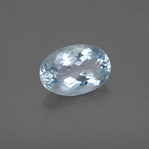 Água-marinha azul natural 1,67ct, corte oval, VS
