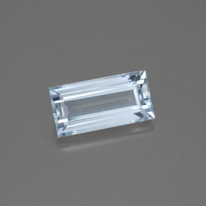 Água-marinha azul natural 1,60ct, baguete, VVS