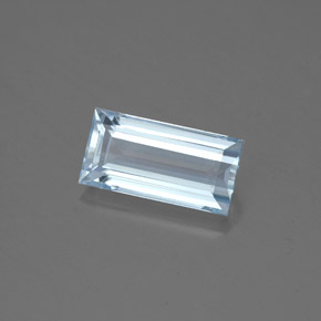Água-marinha azul natural 1,60ct, baguete, VVS