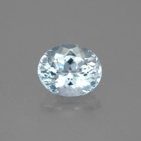 Água-marinha azul natural 1,41ct, corte oval, VS