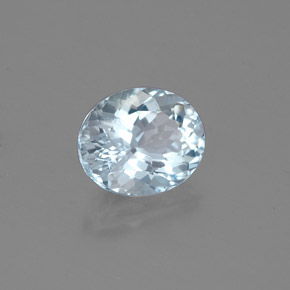 Água-marinha azul natural 1,41ct, corte oval, VS