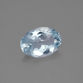 Água-marinha azul natural 1,32ct, corte oval, SI